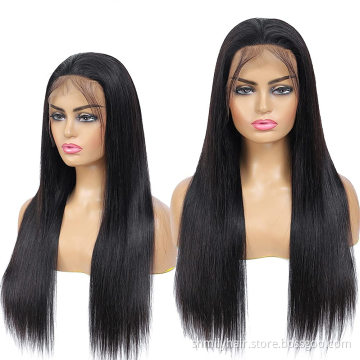 Vendor Stock 13x6 HD Transparent Swiss Lace Wigs Human Hair Lace Front Glueless Brazilian 100% Virgin Natural Human Hair Wigs